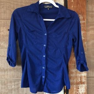 Royal Blue Cotton Button Down 💙 Small